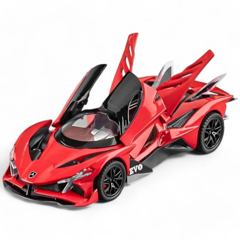 Carro em Miniatura Apollo EVO 1:32 em Metal com Luzes e Som Vermelho - MiniRare