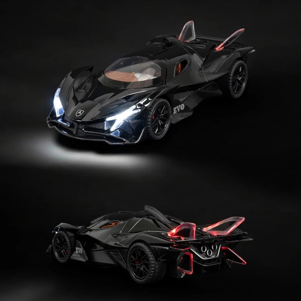 Carro em Miniatura Apollo EVO 1:32 em Metal com Luzes e Som preto - MiniRare