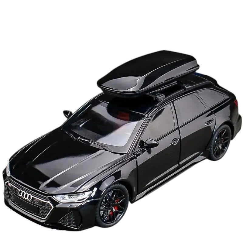 Carro em Miniatura Audi RS6 Avant 1:32 em Metal com Luzes e Som preto1 - MiniRare