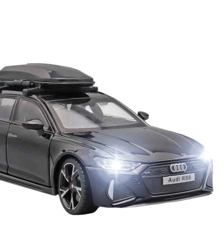 Carro em Miniatura Audi RS6 Avant 1:32 em Metal com Luzes e Som preto2 - MiniRare