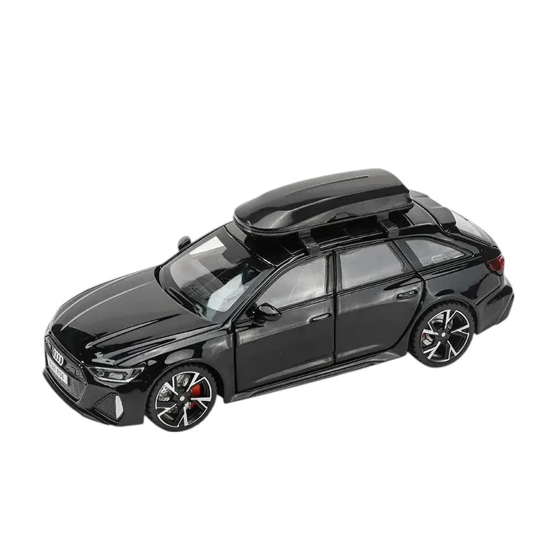Carro em Miniatura Audi RS6 Avant 1:32 em Metal com Luzes e Som preto - MiniRare
