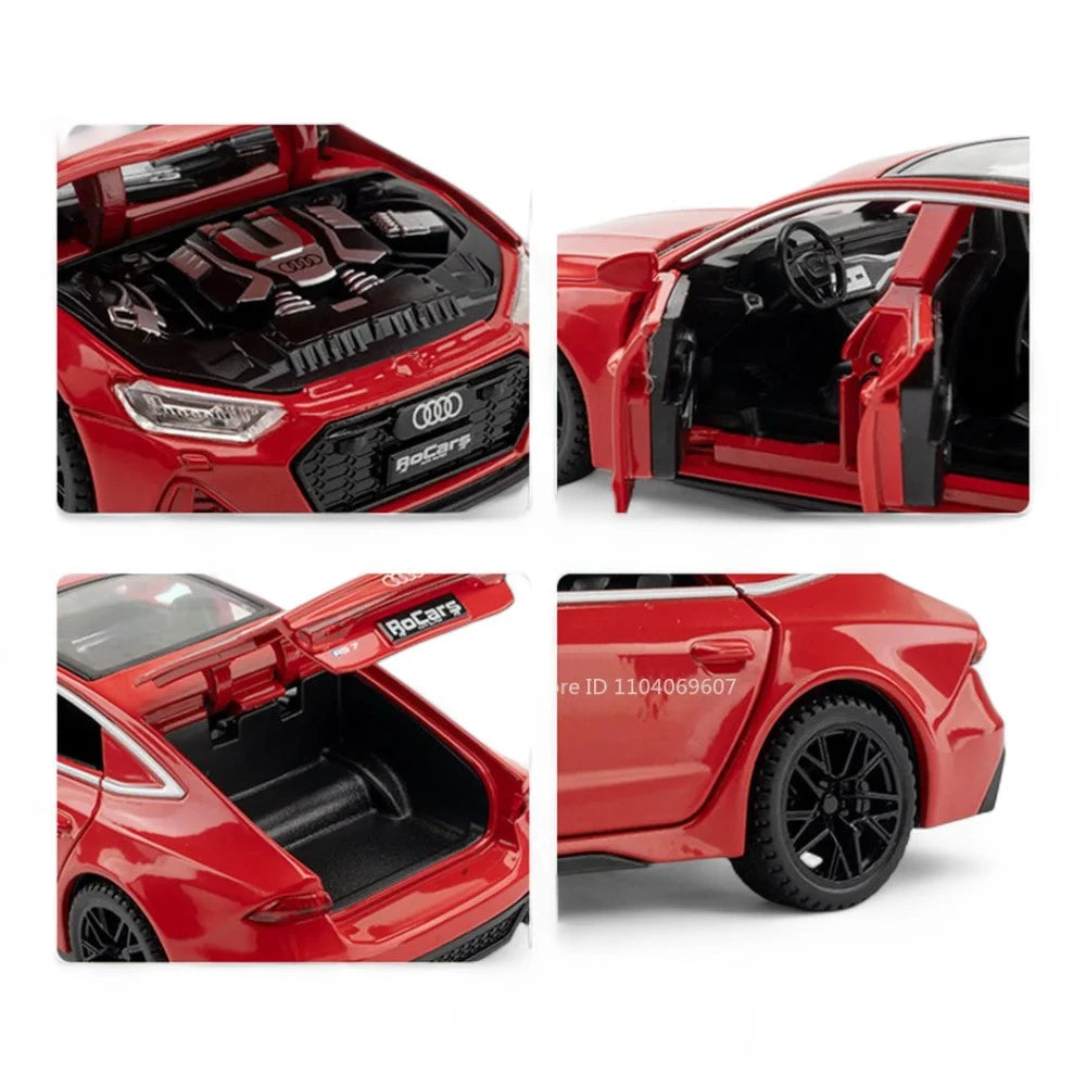 Carro em Miniatura Audi RS7 Sportback 1:32 em Metal com Luzes e Som Detaalhes V - MiniRare