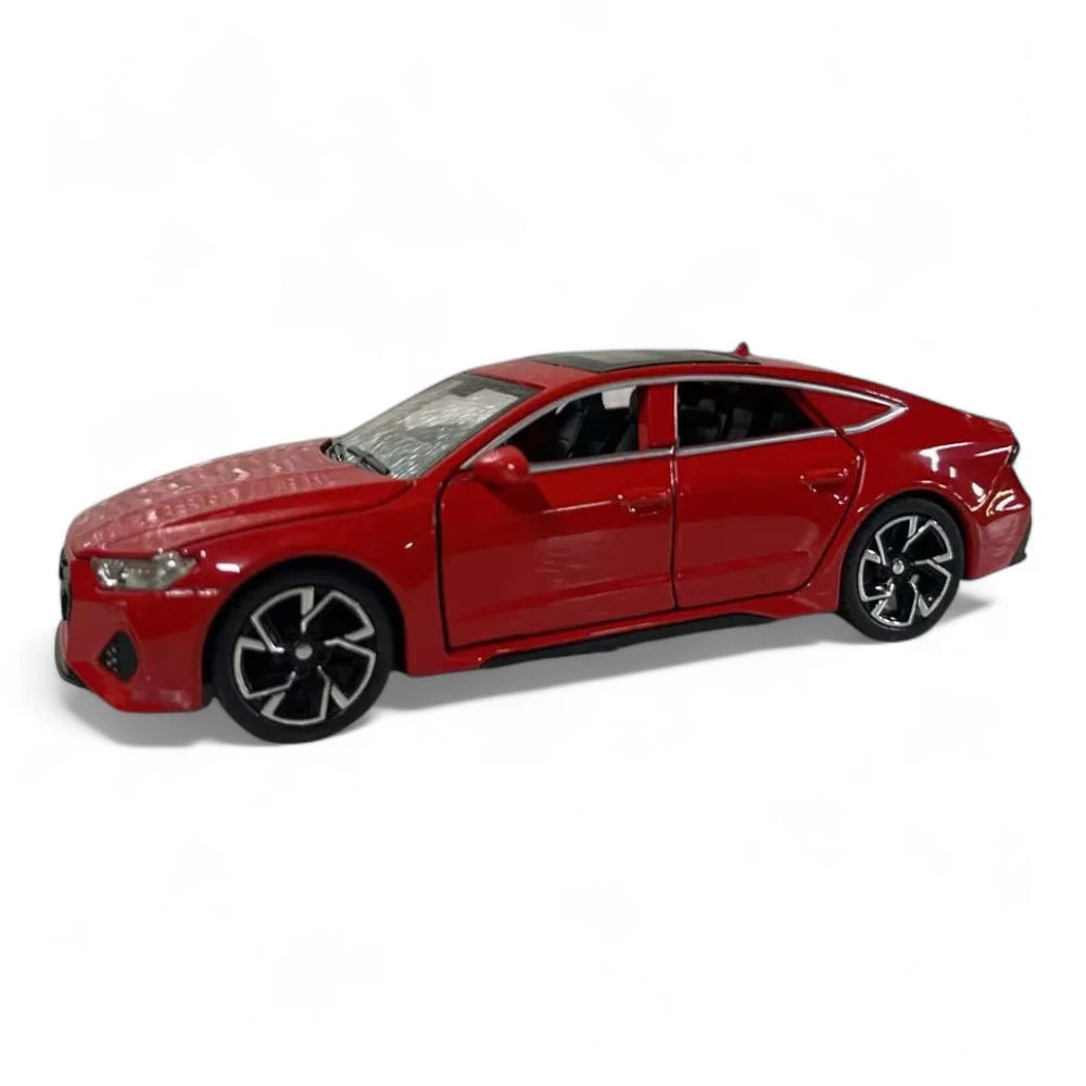 Carro em Miniatura Audi RS7 Sportback 1:32 em Metal com Luzes e Som Vermelho - MiniRare