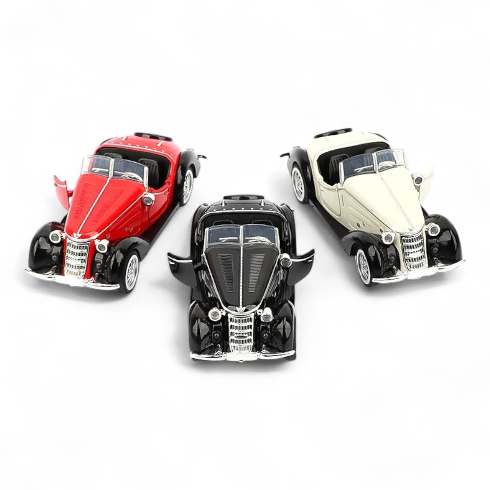 Carro em Miniatura Audi Wanderer W25K Roadster 1936 1:32 em Metal com Luzes e Som Trio - MiniRare