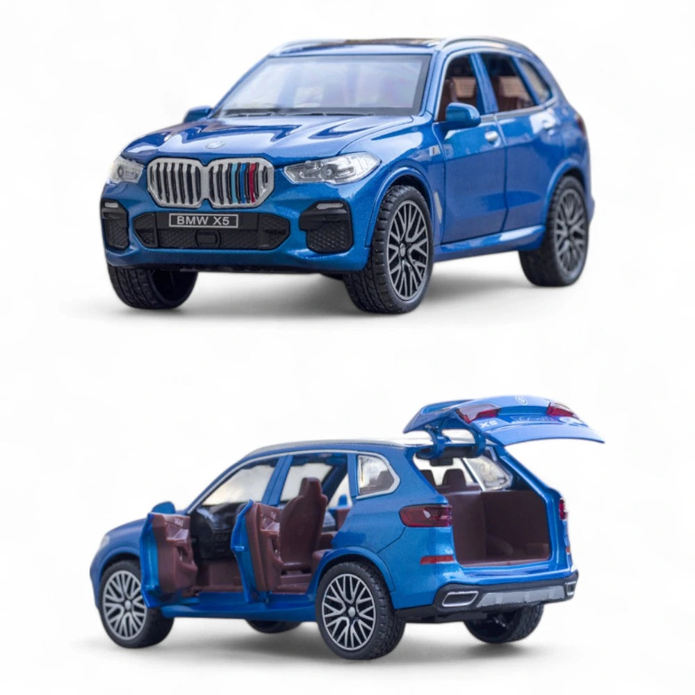 Carro em Miniatura BMW X5 1:32 em Metal com Luzes e Som Azul D - MiniRare
