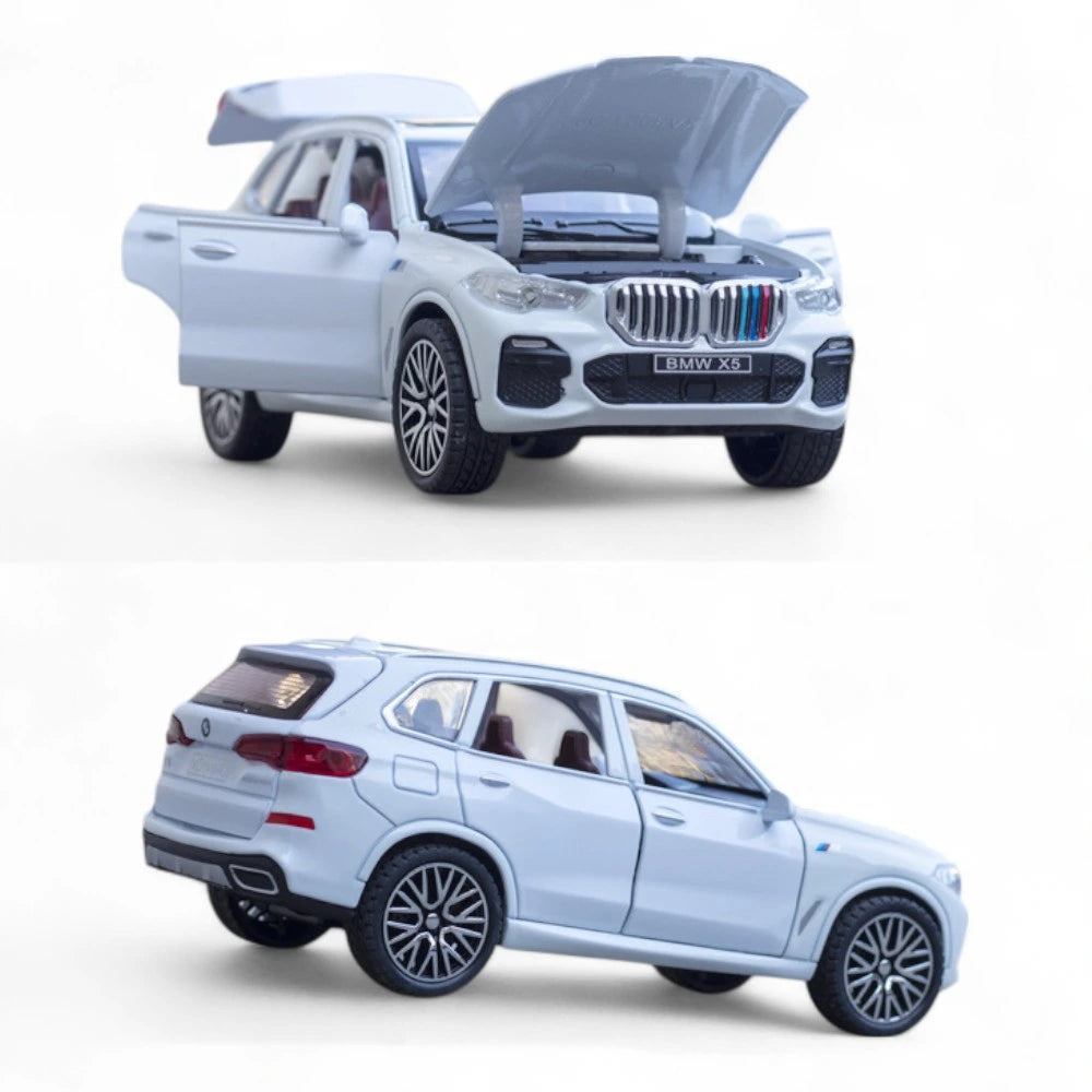 Carro em Miniatura BMW X5 1:32 em Metal com Luzes e Som Branco D - MiniRare