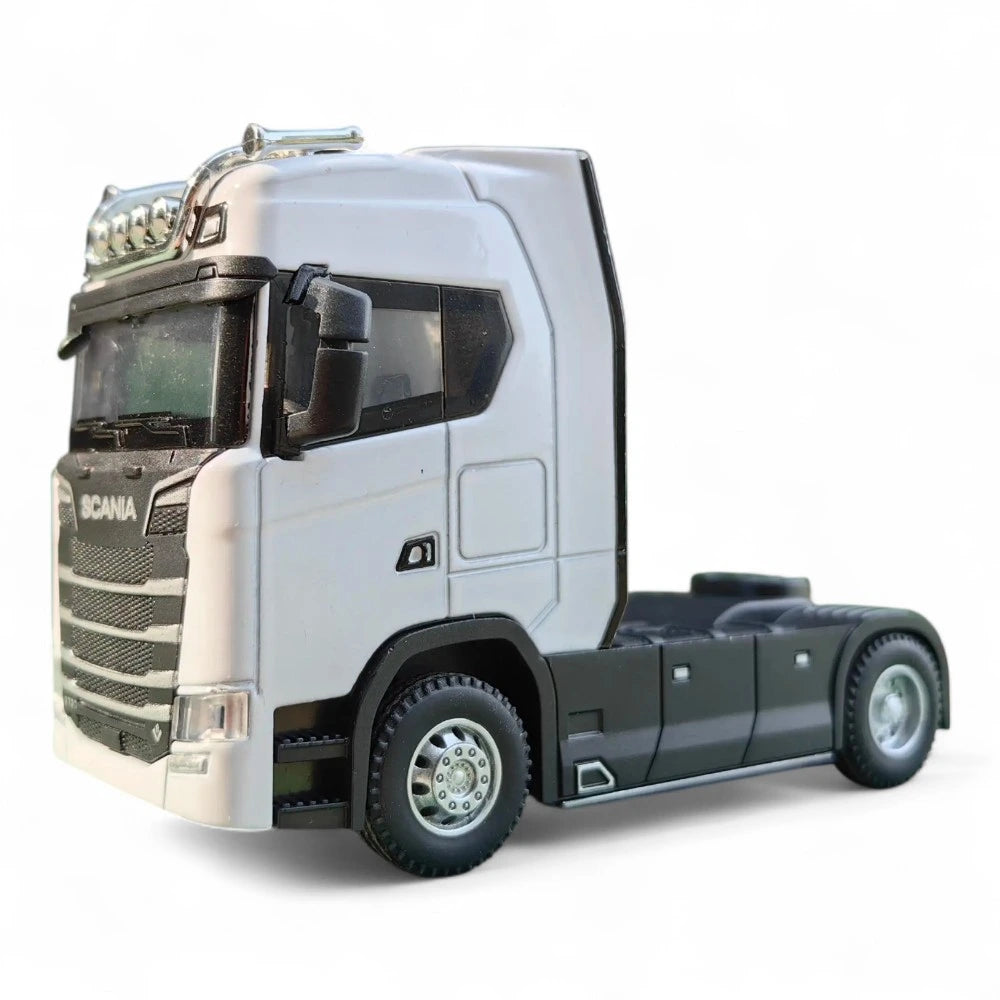 Carro em Miniatura Caminhão Scania 1:50 em Metal Branco - MiniRare