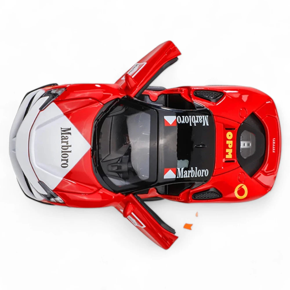Carro em Miniatura Ferrari SF90 Marlboro 1:32 Vermelha em Metal - MiniRare