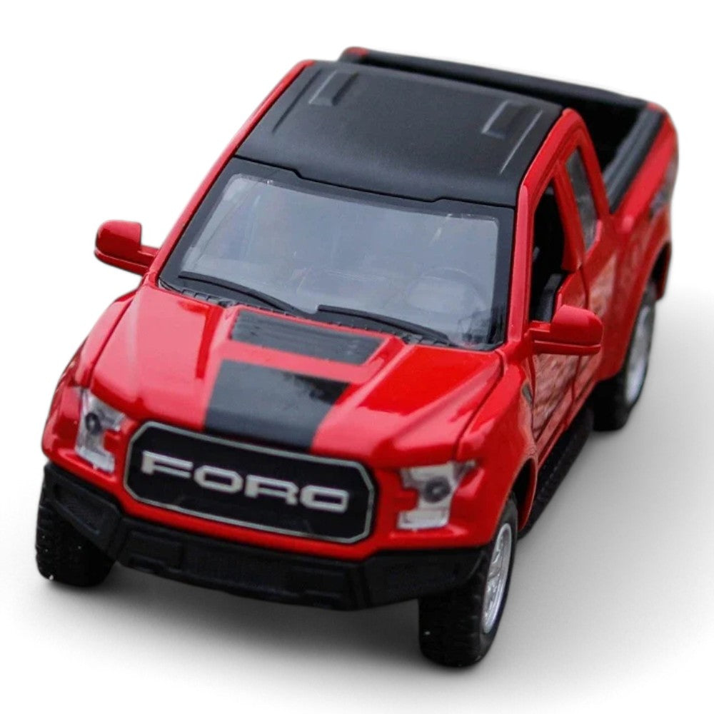 Carro em Miniatura Ford Raptor Ford F-150 1:32 em Metal com Luzes e Som Vermelho 1 - MiniRare