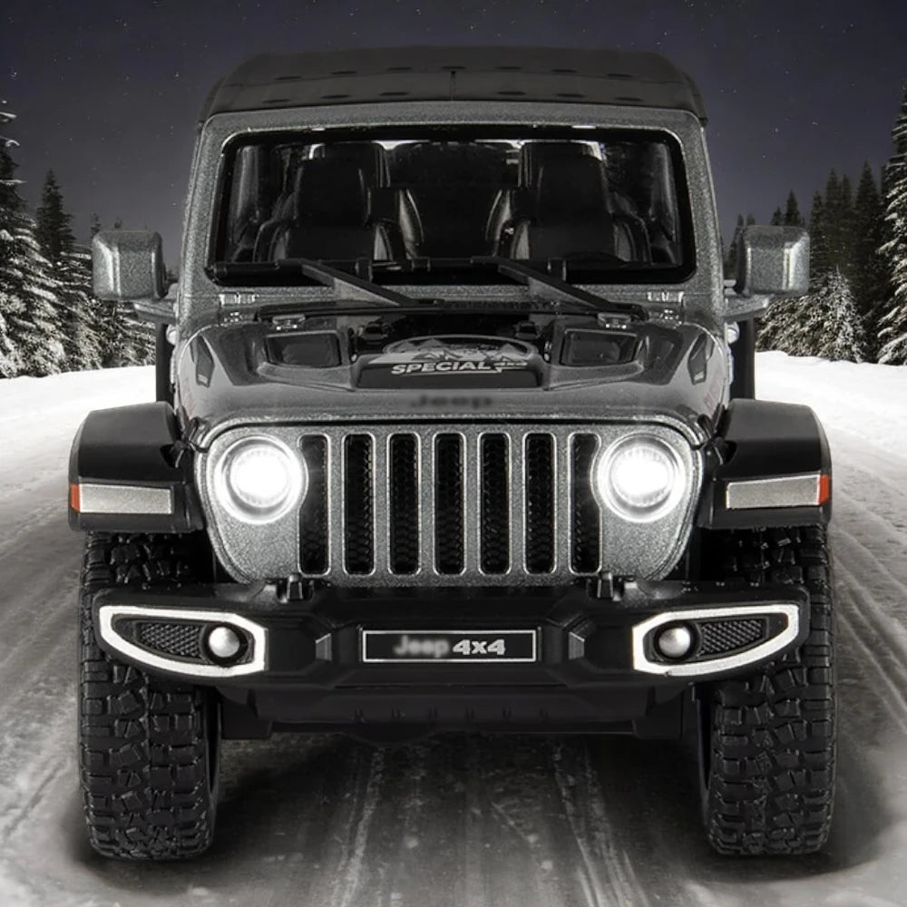 Carro em Miniatura Jeep Wrangler Rubicon 4x4 Prata Escala 1:22 2 - MiniRare