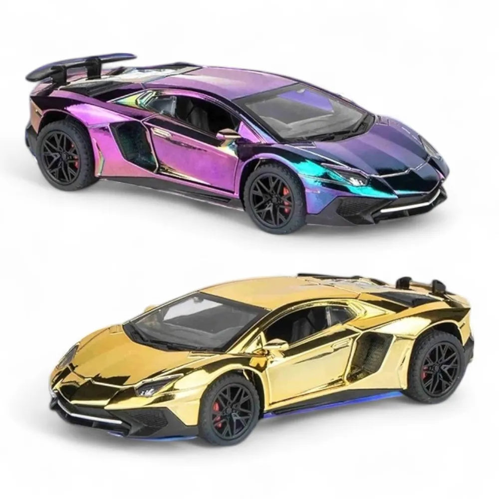 Carro em Miniatura Lamborghini Aventador SVJ LP 750 1:32 em Metal com Luzes e Som Detalhes1 - MiniRare
