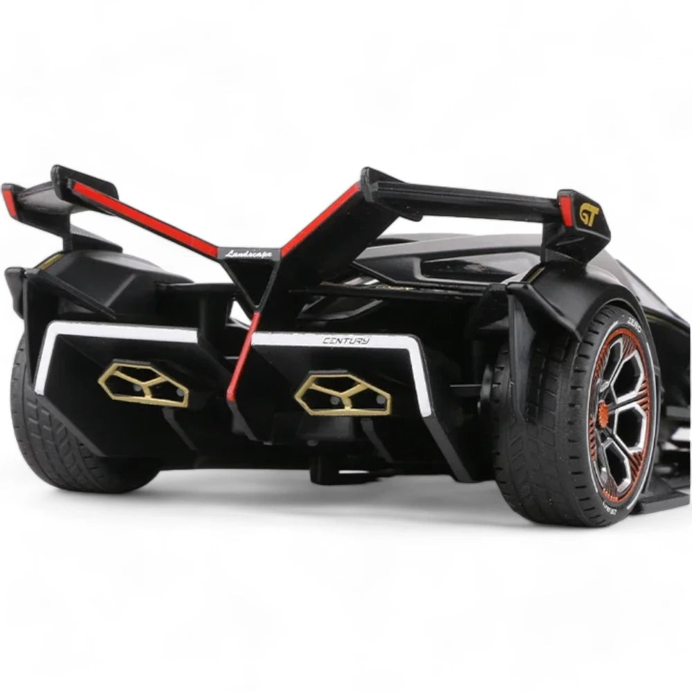 Carro em Miniatura Lamborghini Lambo V12 Vision Gran Turismo 1:24 em Metal com Luzes e Som preto4 - MiniRare