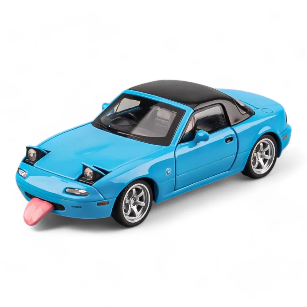 Carro em Miniatura Mazda MX-5 Miata 1:32 em Metal com Luzes e Som Azul - MiniRare