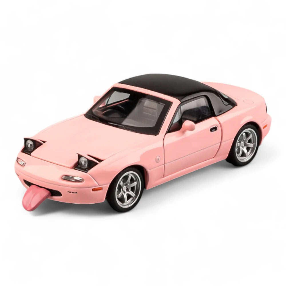  Carro em Miniatura Mazda MX-5 Miata 1:32 em Metal com Luzes e Som Rosa - MiniRare