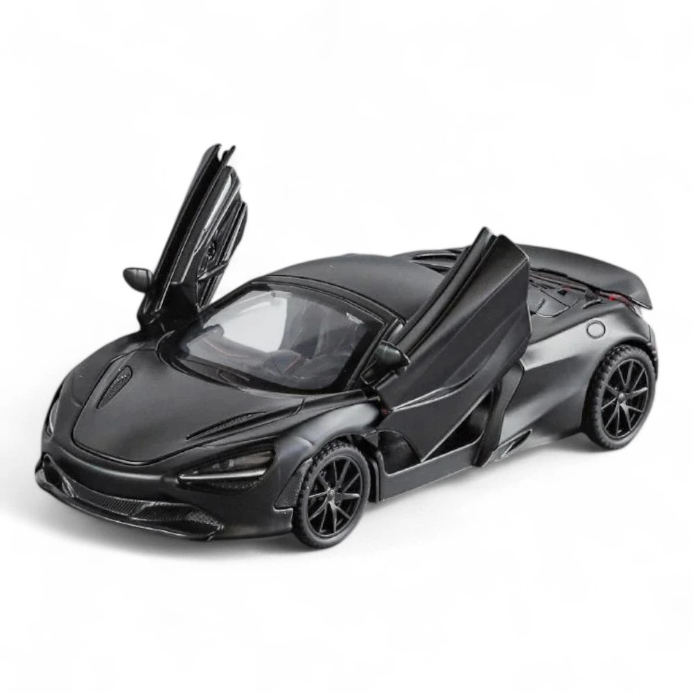 Carro em Miniatura McLaren 720S 1:32 em Metal com Luzes e Som preto - MiniRare