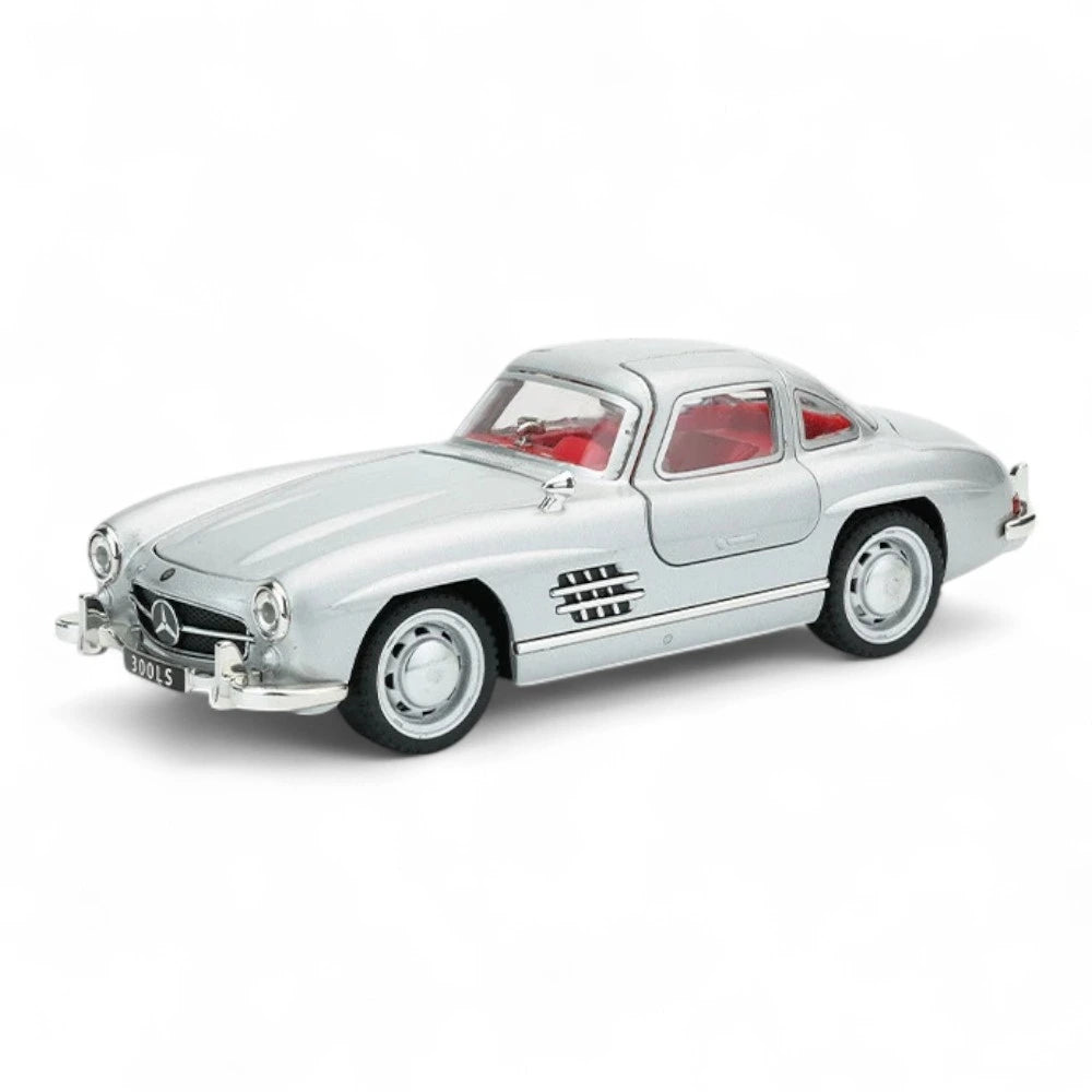 Carro em Miniatura Mercedes-Benz 300 SL 1957 1:32 em Metal com Luzes e Som    Prata - MiniRare