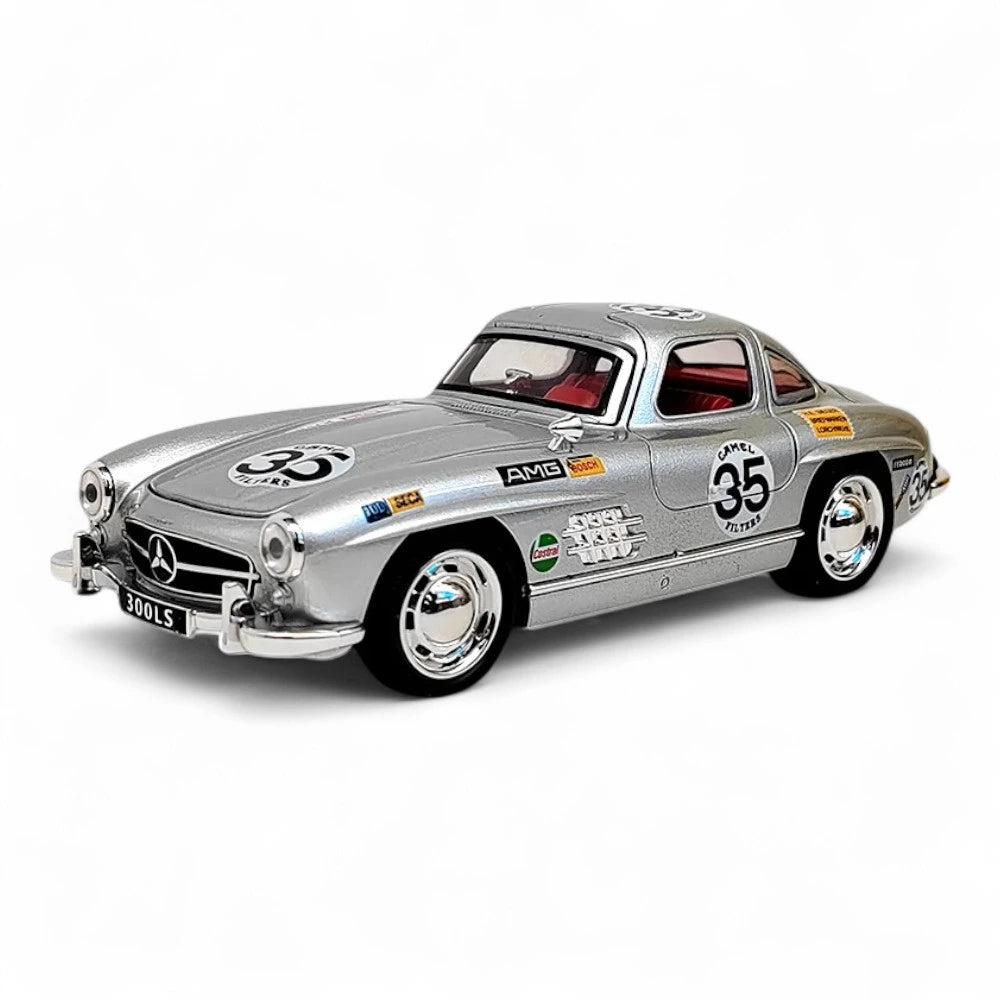 Carro em Miniatura Mercedes-Benz 300 SL 1957 1:32 em Metal com Luzes e Som  Prata esportivo - MiniRare