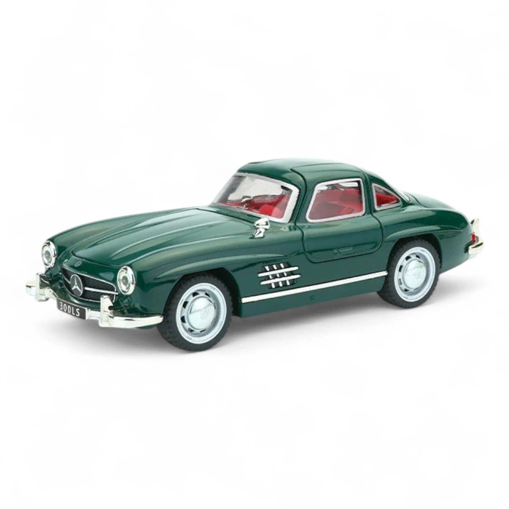 Carro em Miniatura Mercedes-Benz 300 SL 1957 1:32 em Metal com Luzes e Som Verde - MiniRare