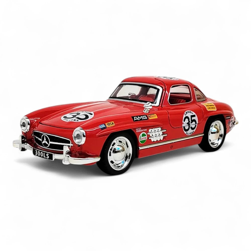 Carro em Miniatura Mercedes-Benz 300 SL 1957 1:32 em Metal com Luzes e Som Vermelho esportivo- MiniRare