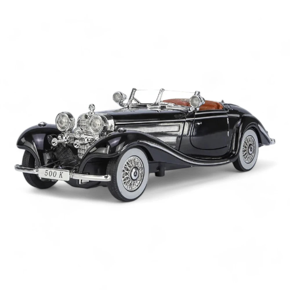 Carro em Miniatura Mercedes-Benz 500K Special Roadster 1936 1:24 na Cor Preto - MiniRare