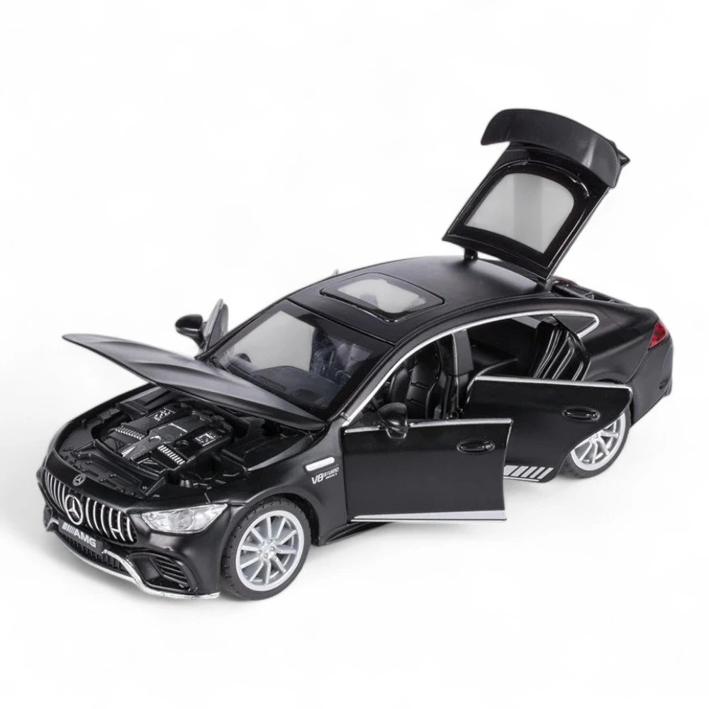 Carro em Miniatura Mercedes-Benz AMG GT 63 1:32 em Metal com Luzes e Som Preto - MiniRare