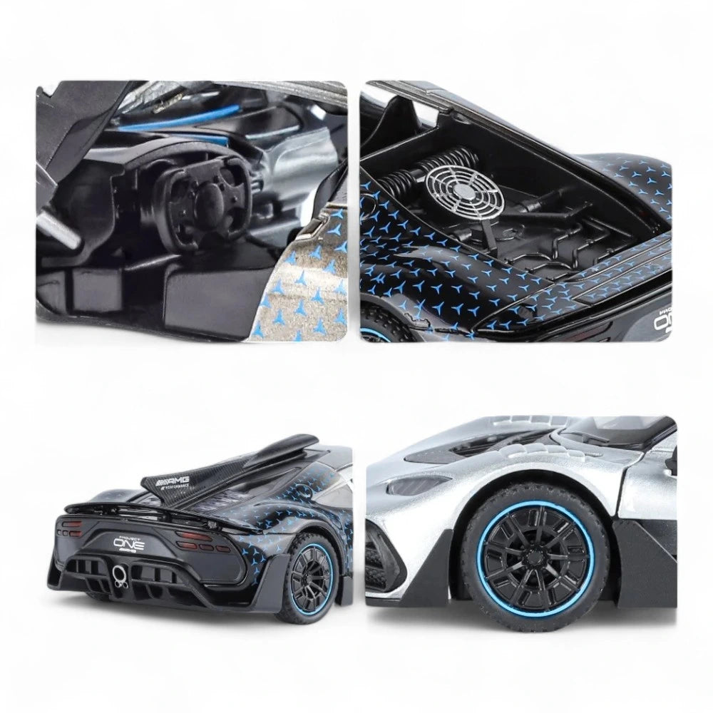 Carro em Miniatura Mercedes-Benz AMG One 1:32 em Metal com Luzes e Som Detalhes - MiniRare