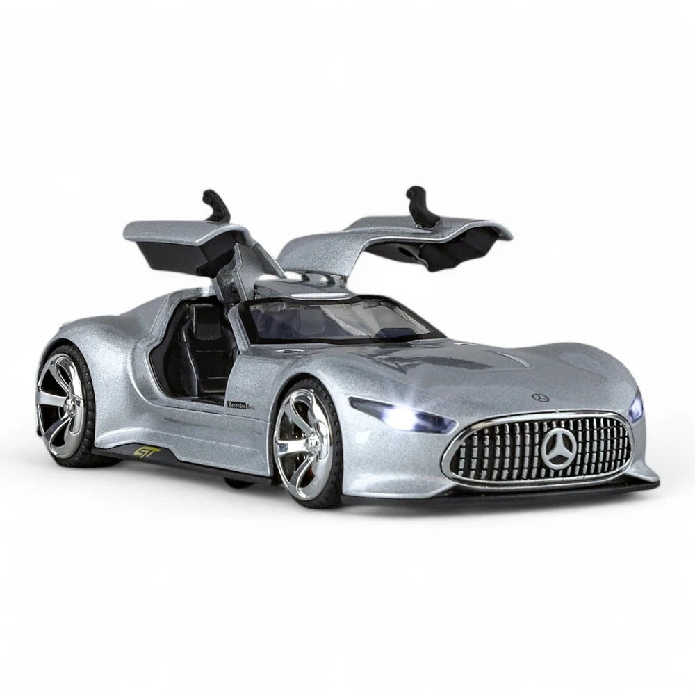Carro em Miniatura Mercedes-Benz AMG Vision Gran Turismo 1:32 em Metal com Luzes e Som porta - MiniRare