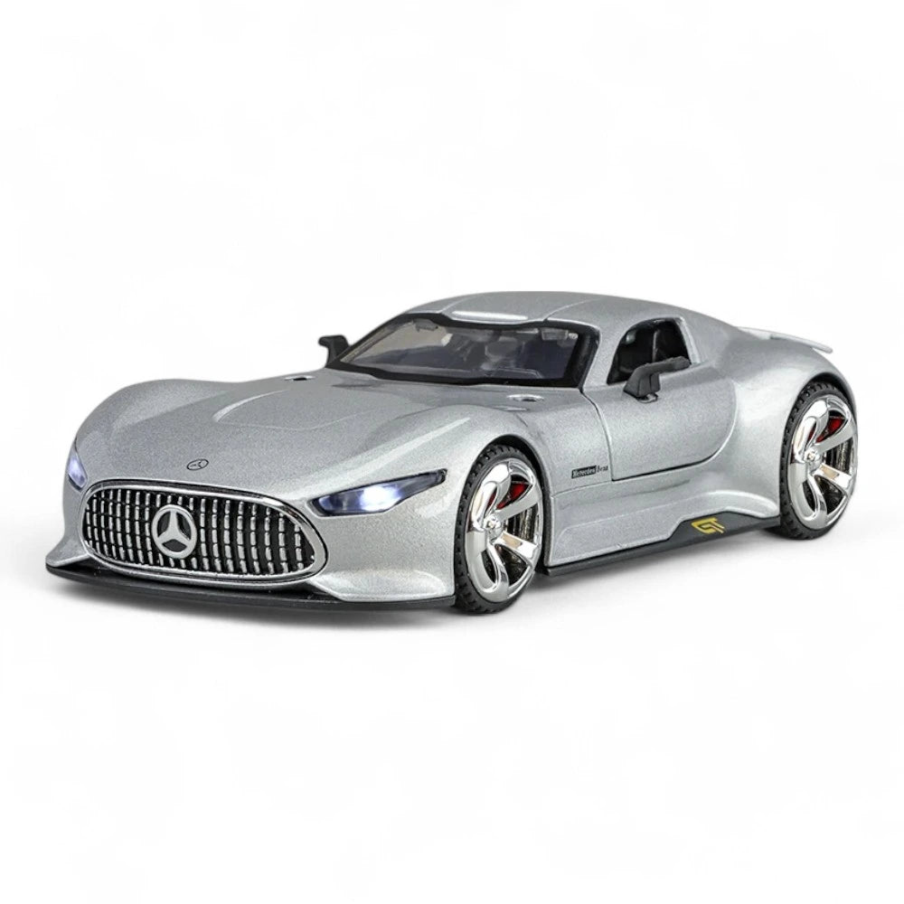 Carro em Miniatura Mercedes-Benz AMG Vision Gran Turismo 1:32 em Metal com Luzes e Som prata - MiniRare