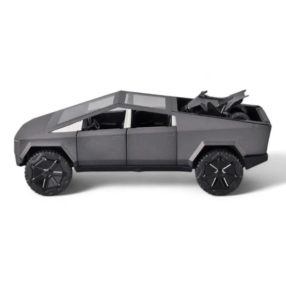 Carro em Miniatura Tesla Cybertruck com Quadriciclo 1:24 em Metal com Luzes e Som 2 - MiniRare