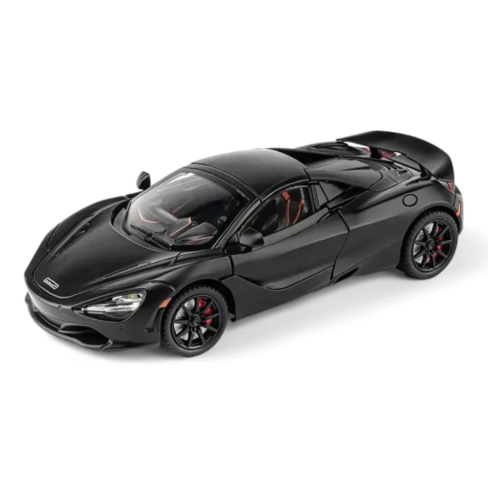 Carro em miniatura McLaren 720S 1:24 em Metal com Luzes preto e Som