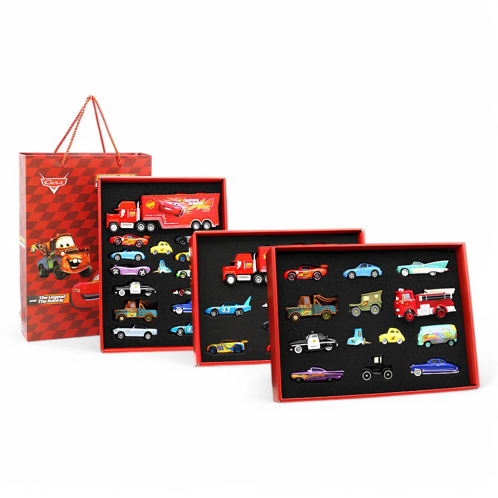 Kit 8, 13 e 15 Miniaturas em Metal Filme Carros Relâmpago McQueen + Embalagem de Presente - MiniRare