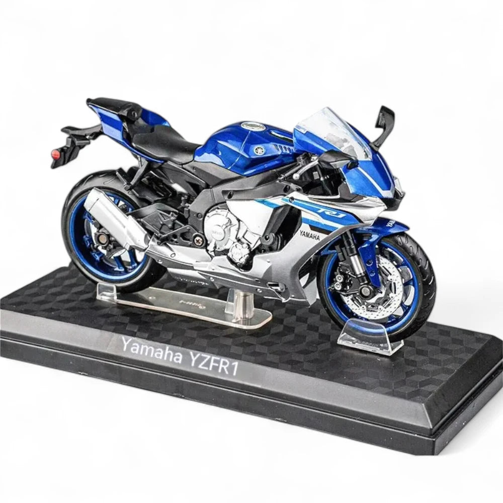 Yamaha YZF-R1 1:12 em Metal com Base