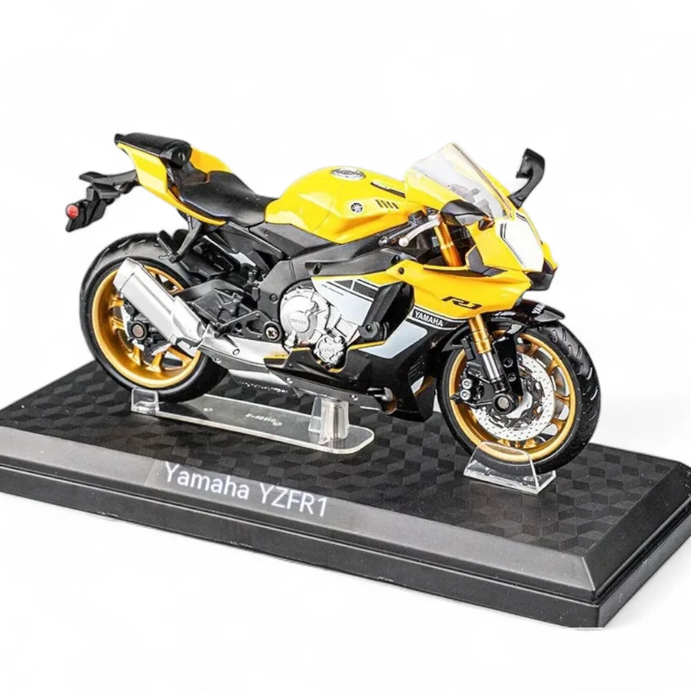Yamaha YZF-R1 1:12 em Metal com Base