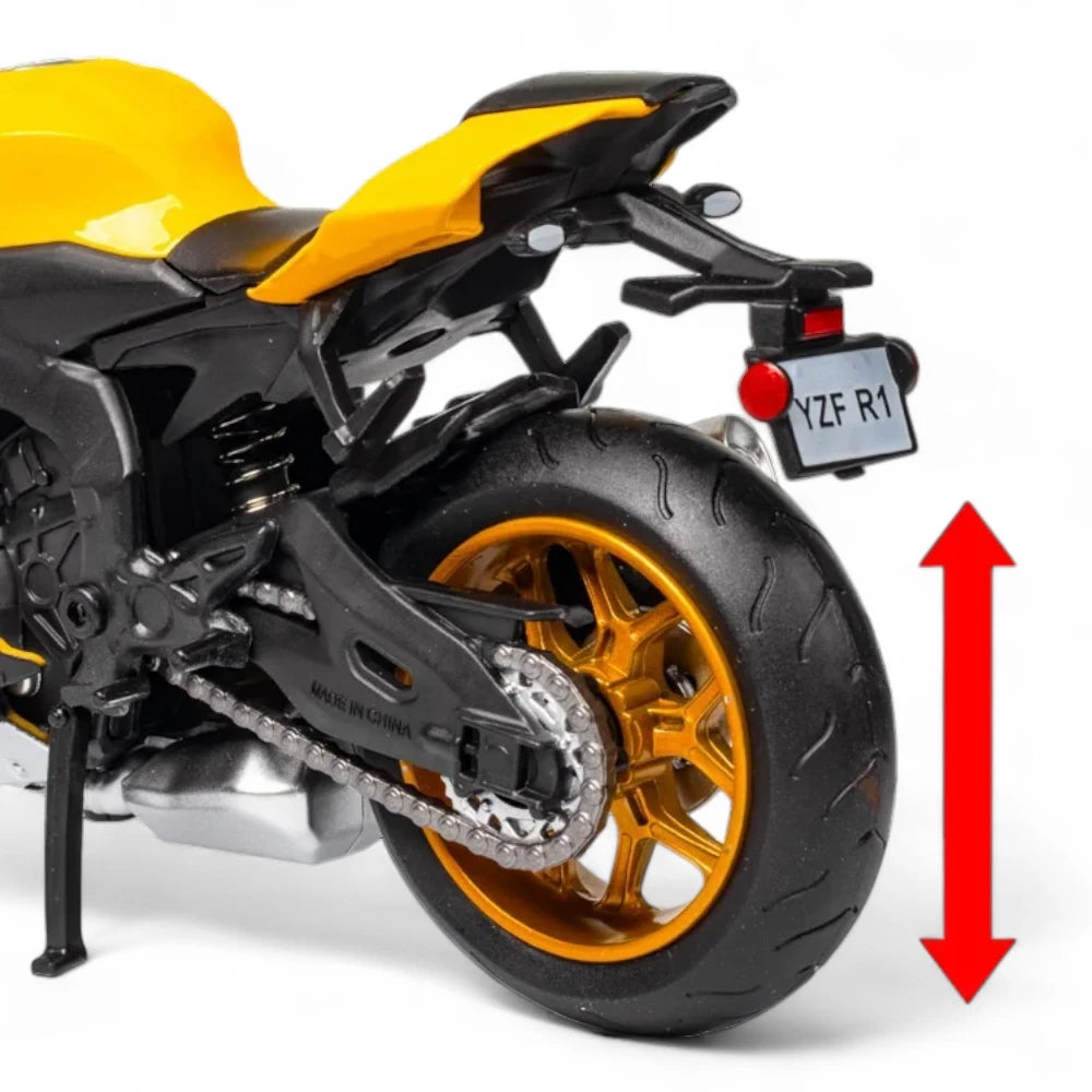 Yamaha YZF-R1 1:12 em Metal com Base