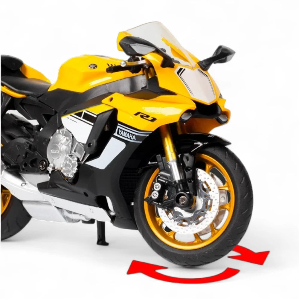 Yamaha YZF-R1 1:12 em Metal com Base