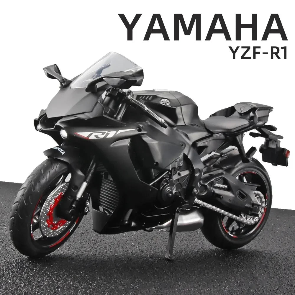 Yamaha YZF-R1 1:12 em Metal com Base