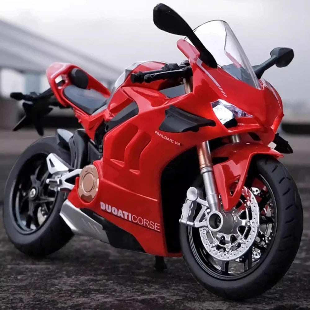 Ducati Panigale V4 S 1:12 em Metal com Luzes e Som