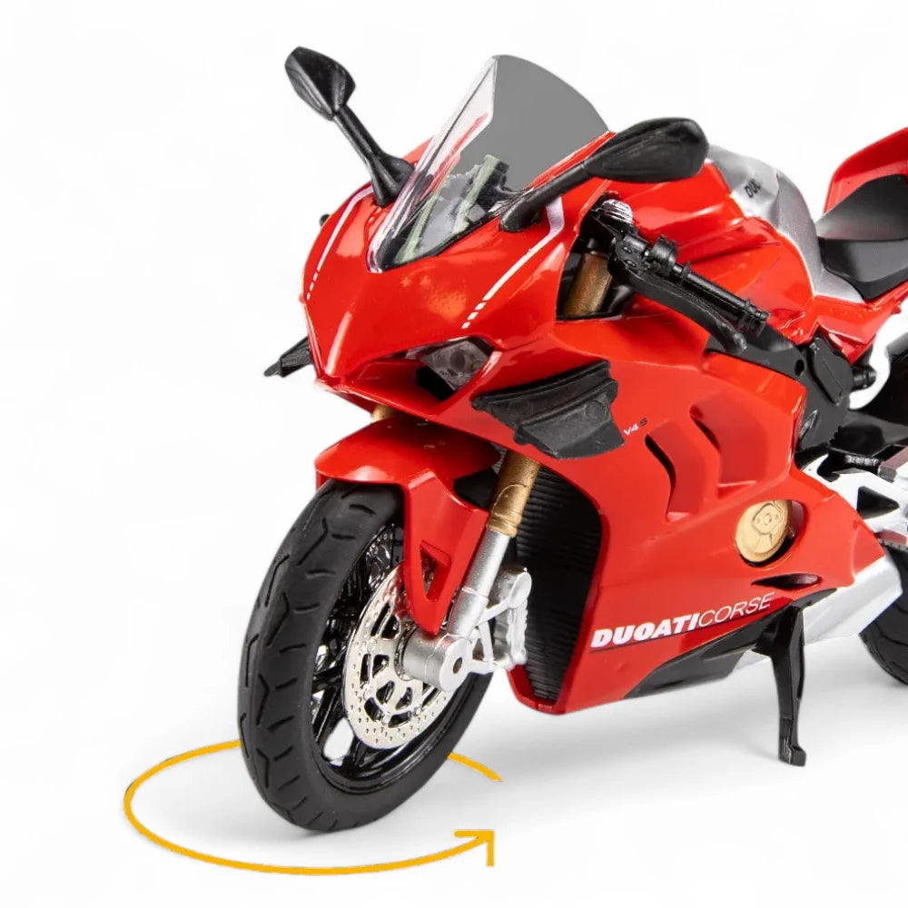Ducati Panigale V4 S 1:12 em Metal com Luzes e Som