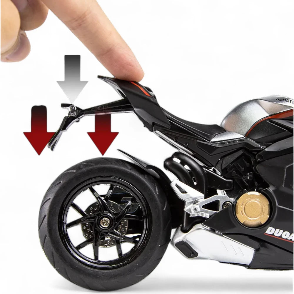 Ducati Panigale V4 S 1:12 em Metal com Luzes e Som