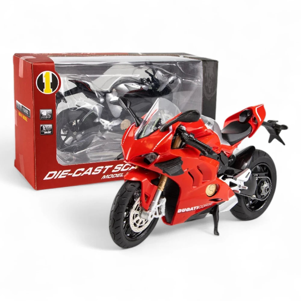 Ducati Panigale V4 S 1:12 em Metal com Luzes e Som